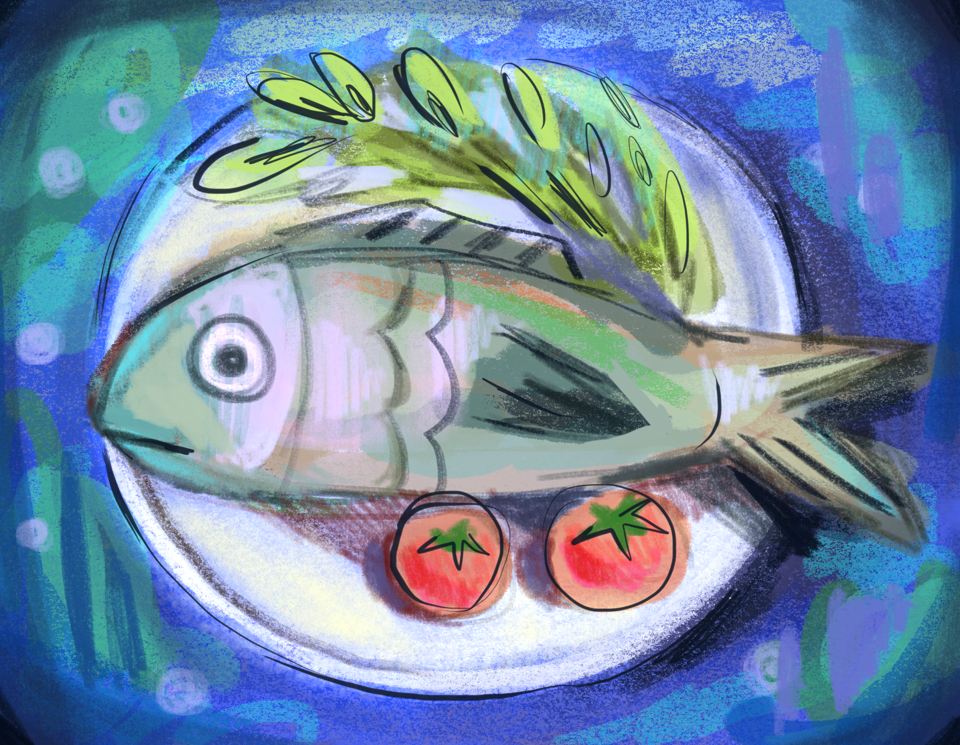 fish on a plate